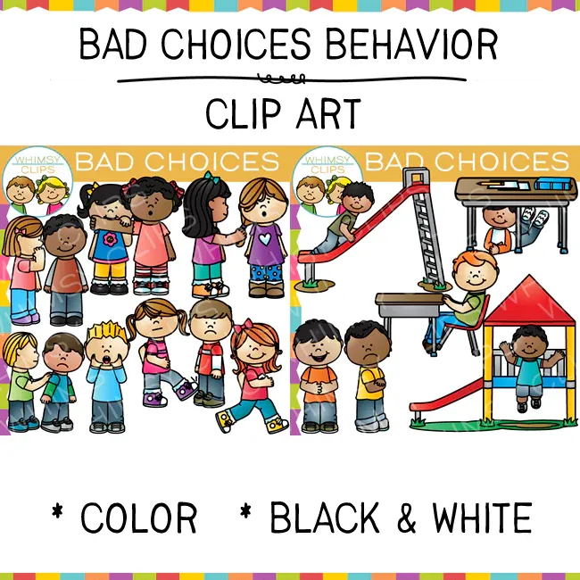 Bad Choices Behavior Clip Art